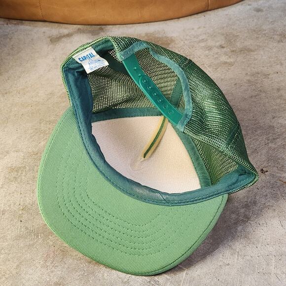 VTG 80s D&L Equipment John Deere Hat Green Mesh Snapback Roxboro NC Capital OSFA - Picture 6 of 8